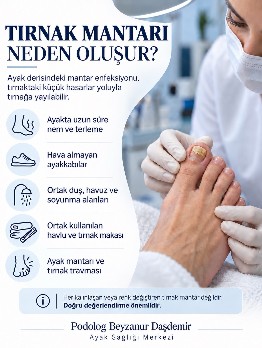 Tırnak mantarı neden oluşur bilgilendirme görseli